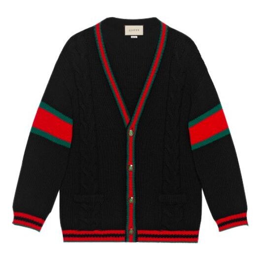 Свитер cable knit oversize cardigan 'black' Gucci, черный 
Свитер cable knit oversize cardigan 'black' Gucci, черный