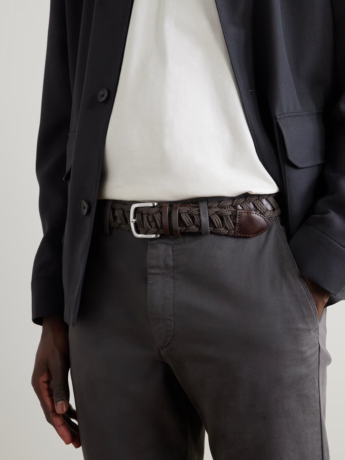 Ремень из кожи и хлопка шириной 3,5 см MR P., коричневый
Ремень из кожи и хлопка шириной 3,5 см MR P., коричневый