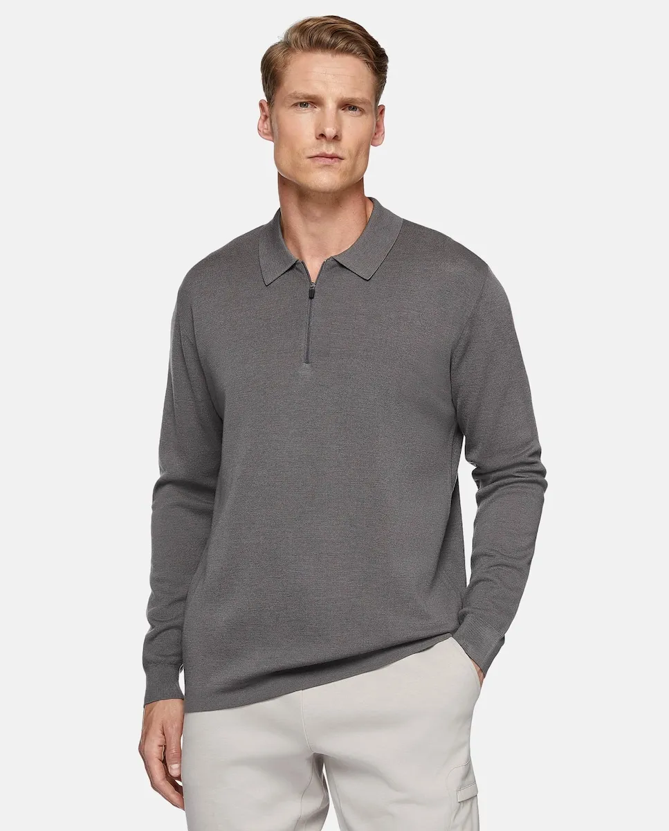 Мужской шерстяной свитер в стиле поло Boggi Milano, темно-серый
Мужской шерстяной свитер в стиле поло Boggi Milano, темно-серый