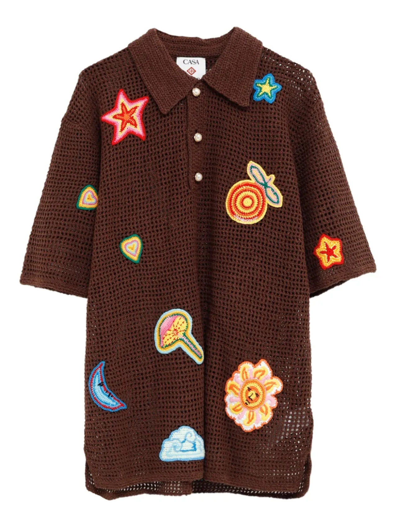 Рубашка-поло, связанная крючком Casablanca, коричневый
Рубашка-поло, связанная крючком Casablanca, коричневый