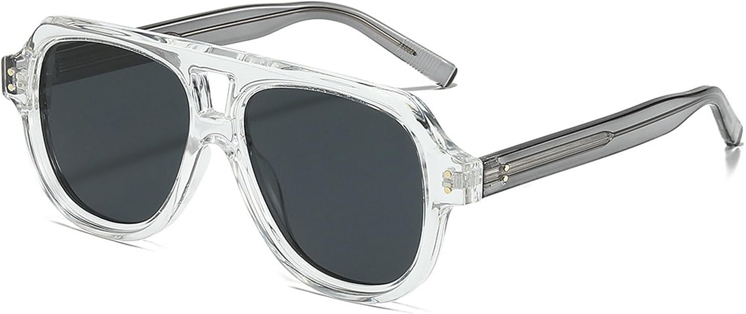 Винтажные поляризованные мужские квадратные солнцезащитные очки с двойной перемычкой, модные женские солнцезащитные очки-пилот, трендовые солнцезащитные очки с заклепками, желто-синие солнцезащитные очки mincl, Clear Gray
Винтажные поляризованные мужские квадратные солнцезащитные очки с двойной перемычкой, модные женские солнцезащитные очки-пилот, трендовые солнцезащитные очки с заклепками, желто-синие солнцезащитные очки mincl, Clear Gray