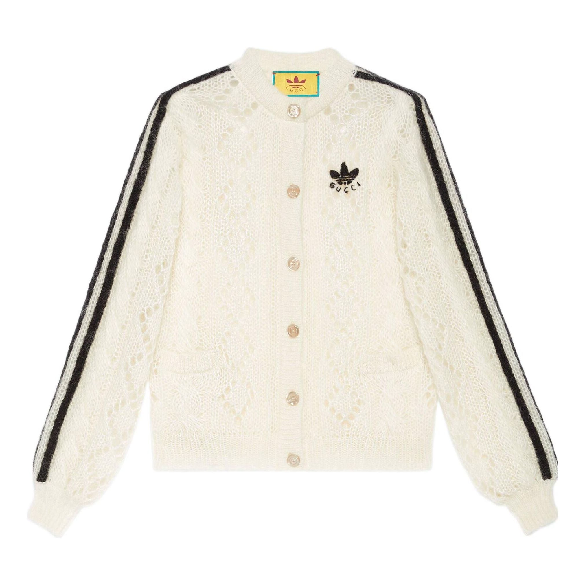 Кардиган (WMNS) Gucci x adidas Mohair Knit Cardigan 'White'
Кардиган (WMNS) Gucci x adidas Mohair Knit Cardigan 'White'