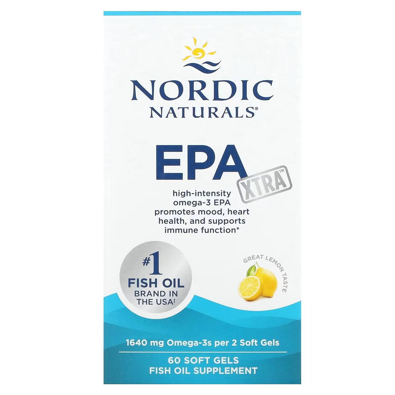 Nordic Naturals EPA Xtra Great Lemon 60 мягких гелей
Nordic Naturals EPA Xtra Great Lemon 60 мягких гелей