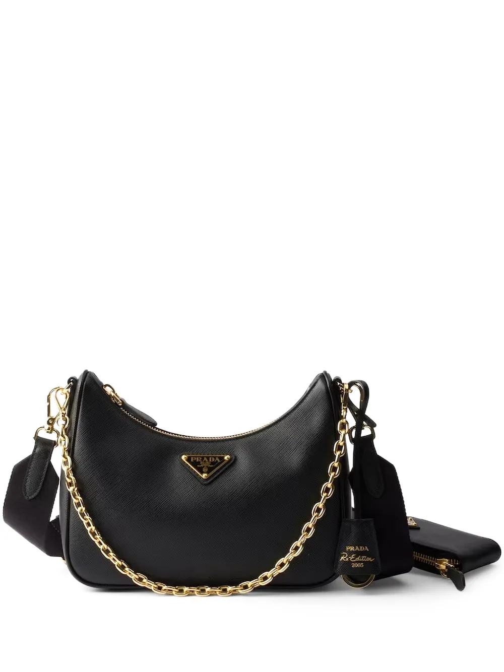 Сумка на плечо с ремнем-цепочкой Prada, черный
Сумка на плечо с ремнем-цепочкой Prada, черный