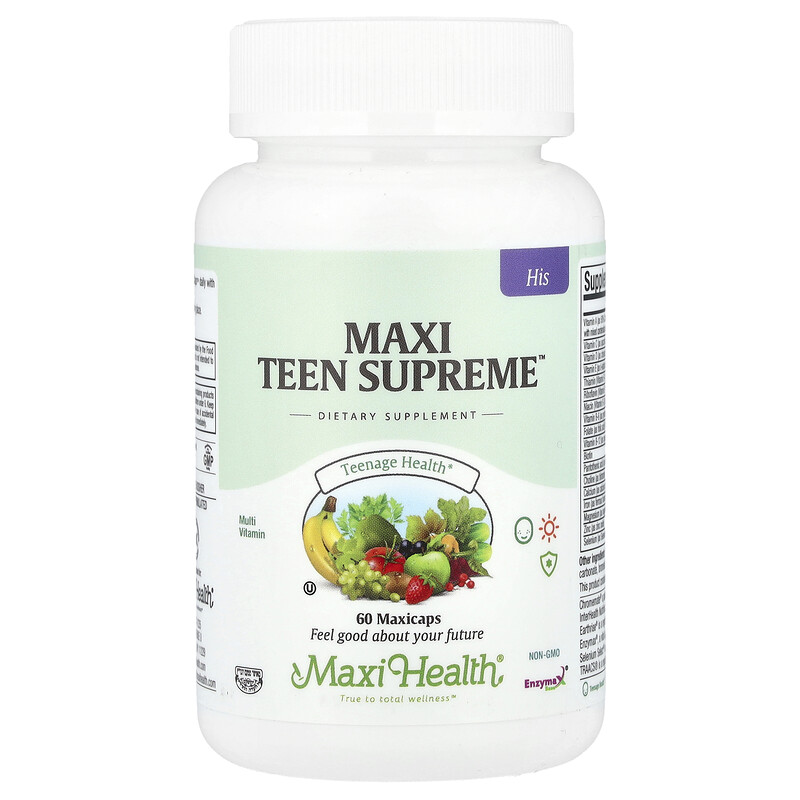 Maxi Health, Maxi Teen Supreme , для детей, 60 капсул
Maxi Health, Maxi Teen Supreme , для детей, 60 капсул