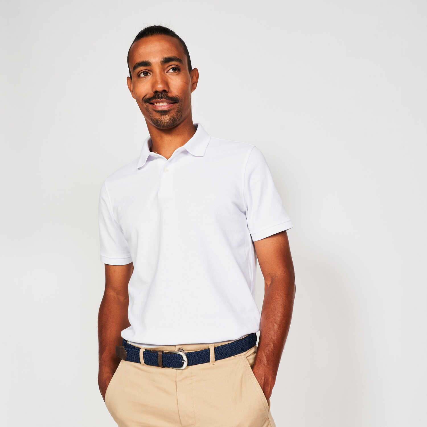 Мужская хлопковая рубашка-поло для гольфа с короткими рукавами - MW500 Белый Inesis
Мужская хлопковая рубашка-поло для гольфа с короткими рукавами - MW500 Белый Inesis