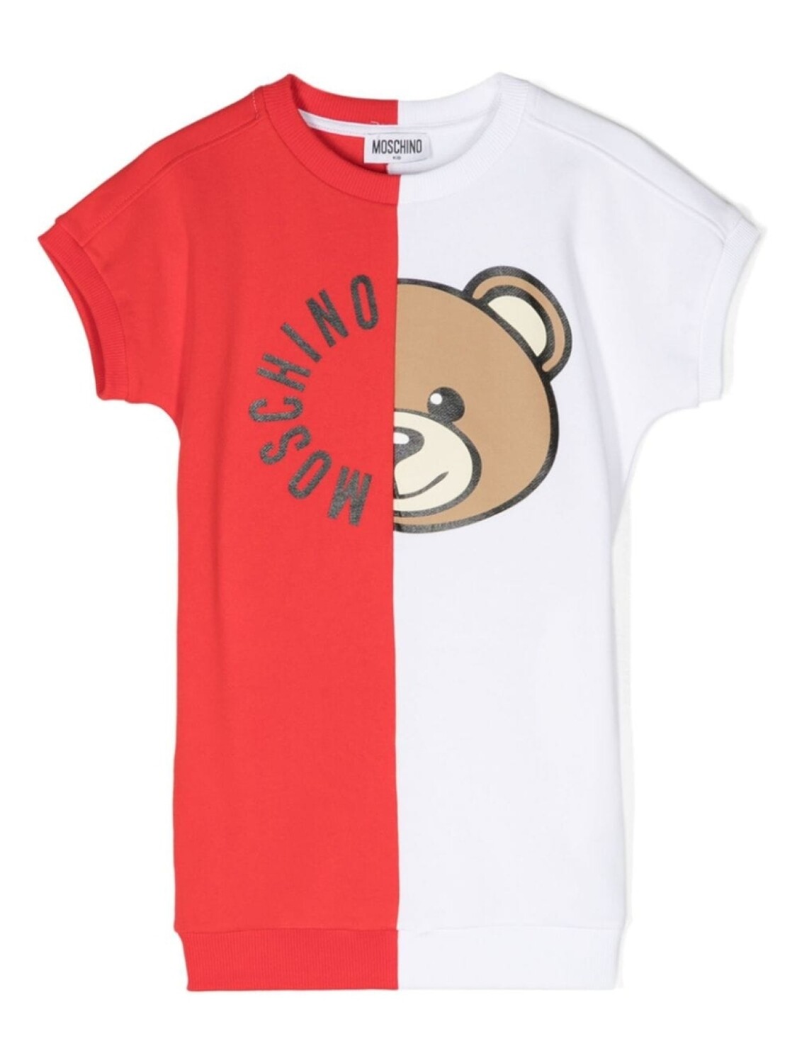 Платье-футболка с принтом Teddy Bear Moschino Kids, белый 
Платье-футболка с принтом Teddy Bear Moschino Kids, белый