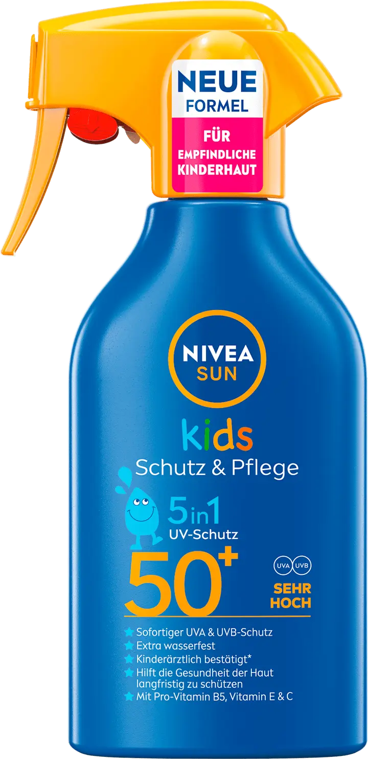 Солнцезащитный спрей NIVEA SUN Sonnenspray Kids Schutz & Pflege, LSF 50+, 250 ml
Солнцезащитный спрей NIVEA SUN Sonnenspray Kids Schutz & Pflege, LSF 50+, 250 ml