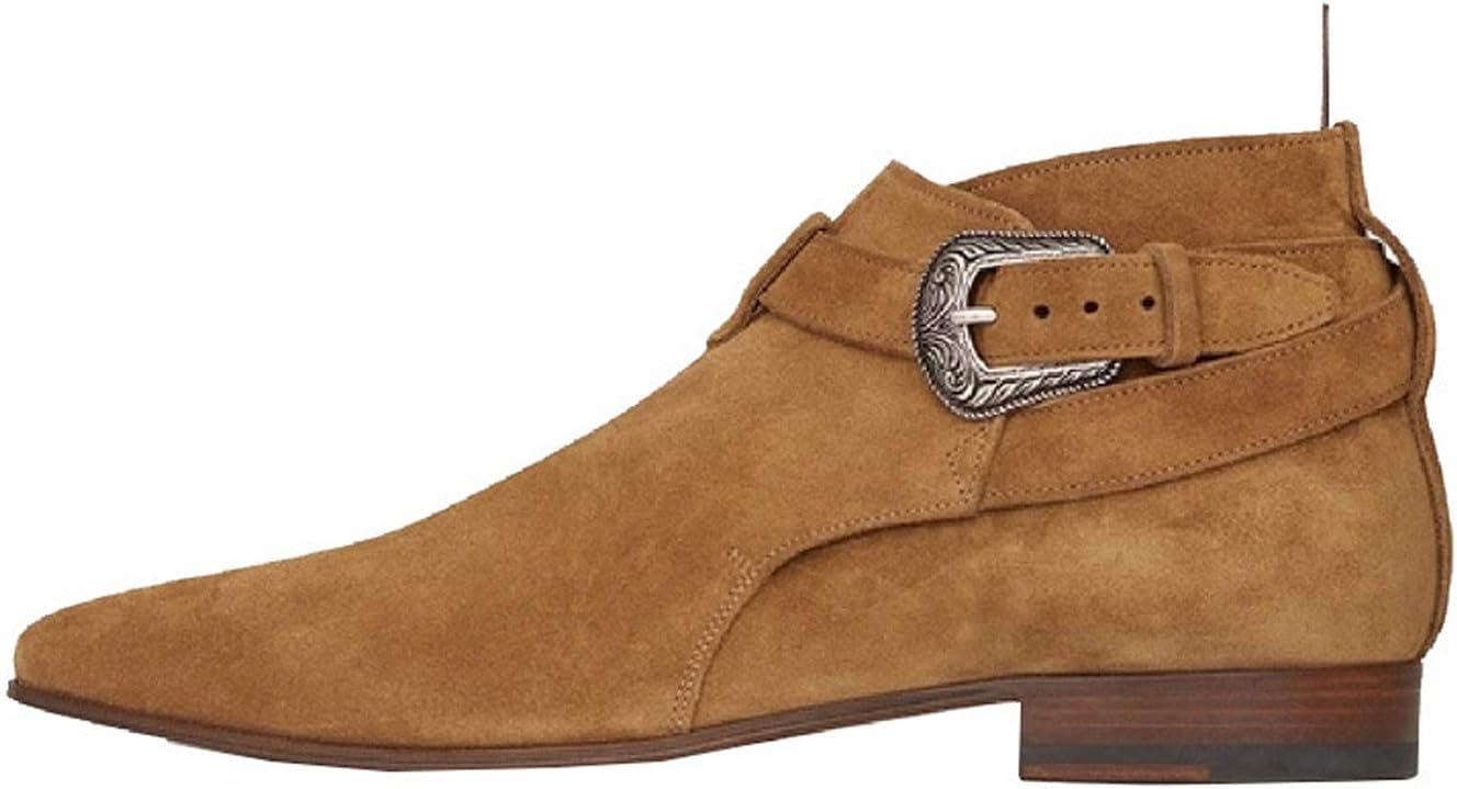 Мужские ботинки Santimon Chukka на щиколотке из топовой кожи с пряжкой - западные ботинки Jodhpur из замши с ремешком, заостренным носком, для повседневной носки, родео, вечеринок и повседневного использования, Tan
Мужские ботинки Santimon Chukka на щиколотке из топовой кожи с пряжкой - западные ботинки Jodhpur из замши с ремешком, заостренным носком, для повседневной носки, родео, вечеринок и повседневного использования, Tan