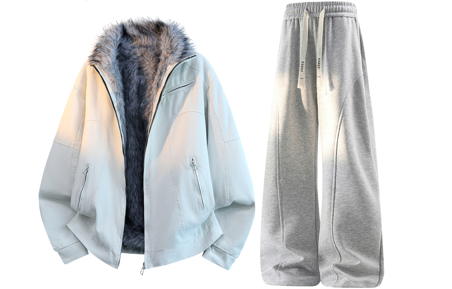 Повседневная спортивная одежда Unisex с лацканом Moderate X1617, экрю top+белый heather серый fleece-lined sweatpants
Повседневная спортивная одежда Unisex с лацканом Moderate X1617, экрю top+белый heather серый fleece-lined sweatpants