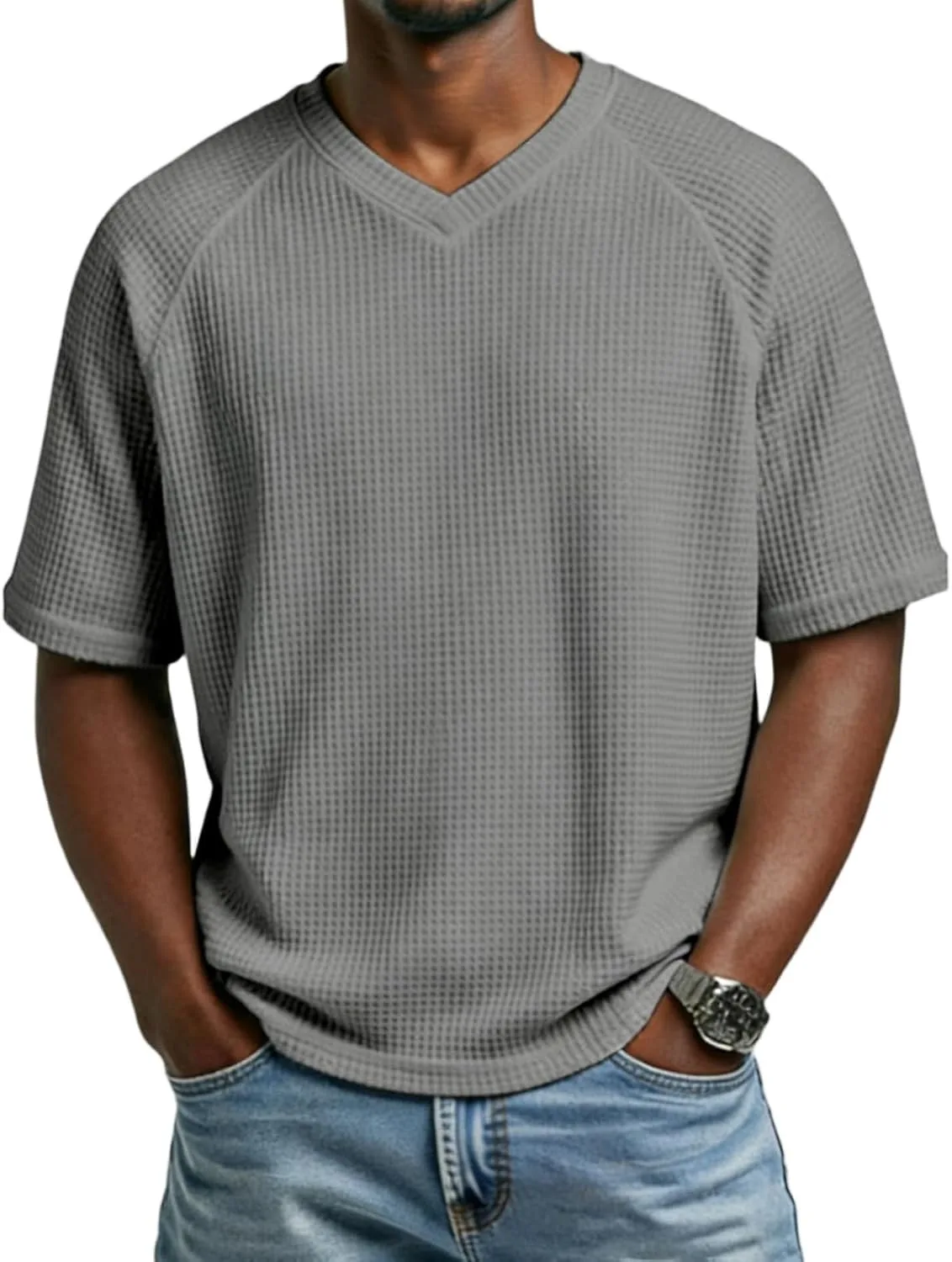 WENKOMG1 мужская футболка с вафельной вязкой, короткий рукав, V-образный вырез, M-3XL
WENKOMG1 мужская футболка с вафельной вязкой, короткий рукав, V-образный вырез, M-3XL