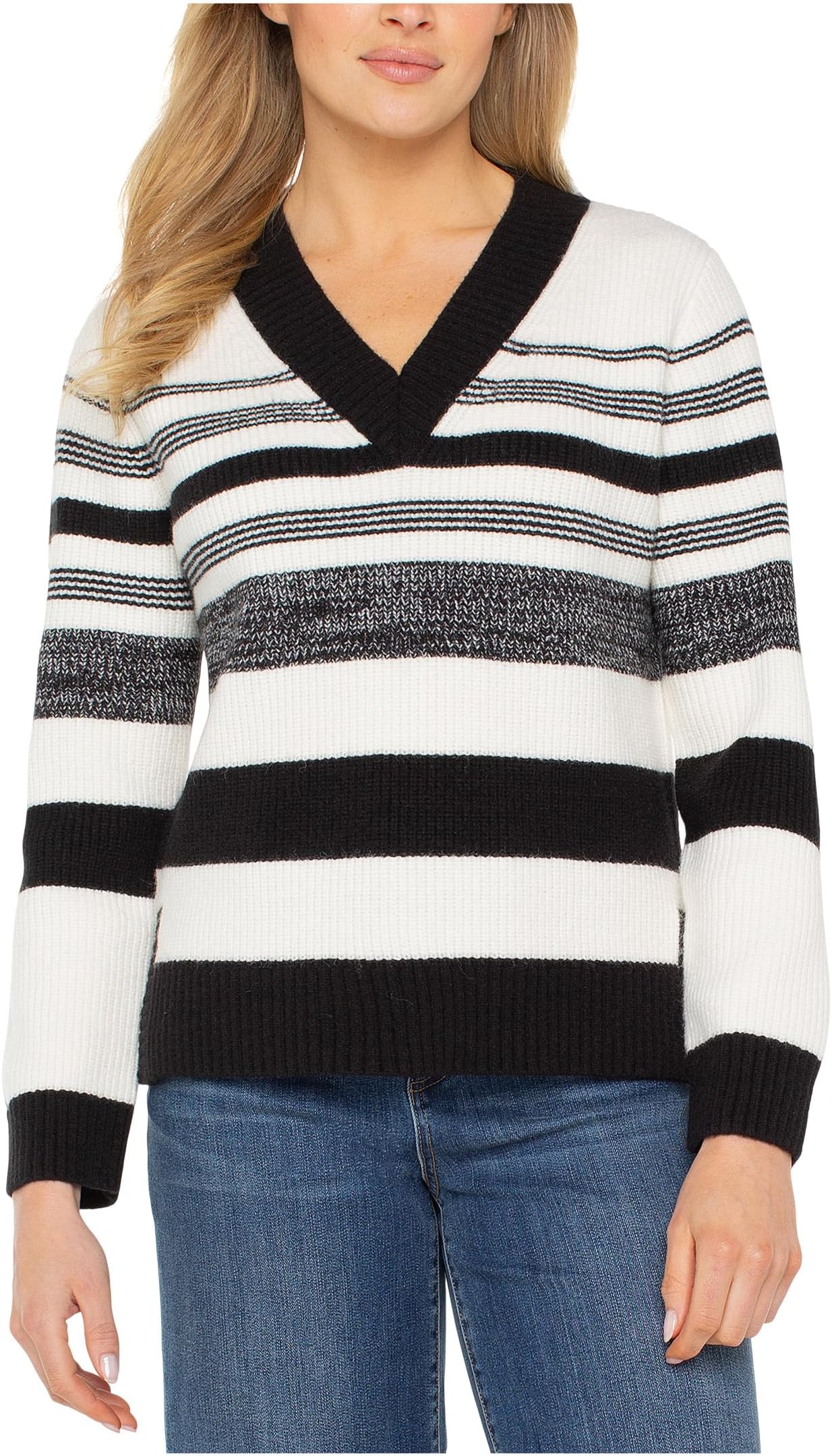 Свитер Liverpool Los Angeles Women's Long Sleeve V-Neck Sweater, Cream/Black Melange Stripe
Свитер Liverpool Los Angeles Women's Long Sleeve V-Neck Sweater, Cream/Black Melange Stripe