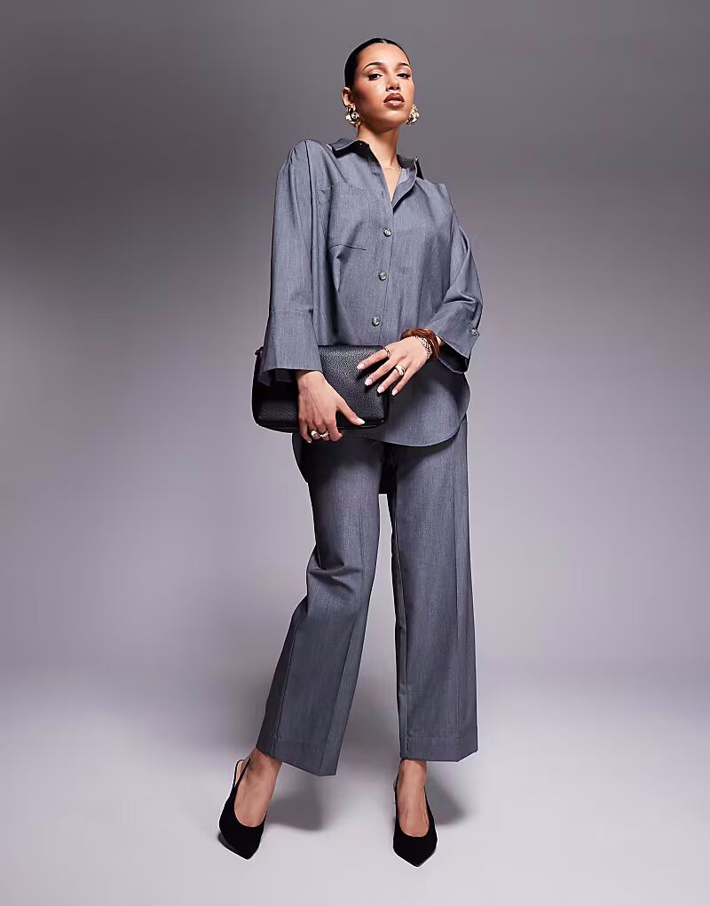 Рубашка свободного кроя серого цвета River Island
Рубашка свободного кроя серого цвета River Island