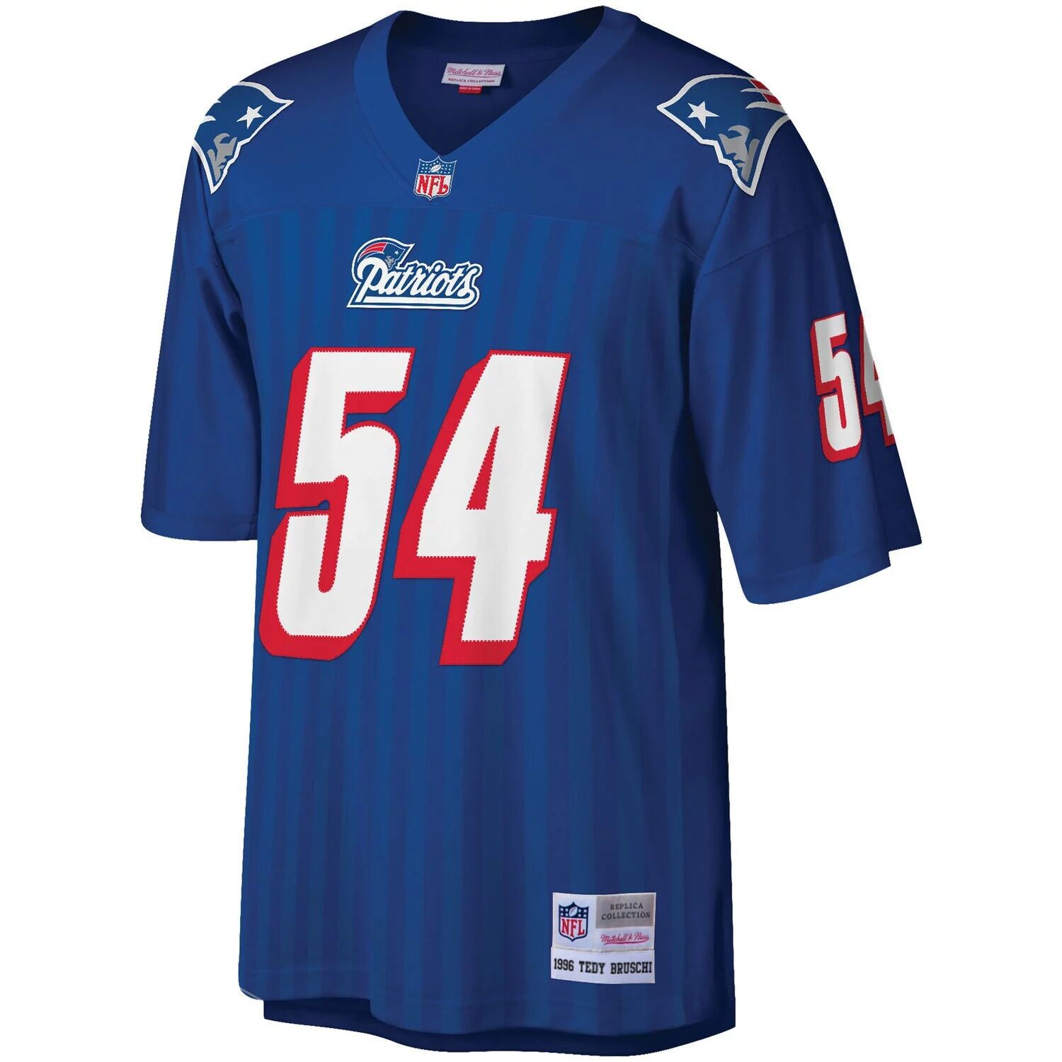 Мужская футболка Mitchell & Ness Tedy Bruschi Royal New England Patriots Big & Tall 1996 года, реплика вышедшего на пенсию игрока 
Мужская футболка Mitchell & Ness Tedy Bruschi Royal New England Patriots Big & Tall 1996 года, реплика вышедшего на пенсию игрока