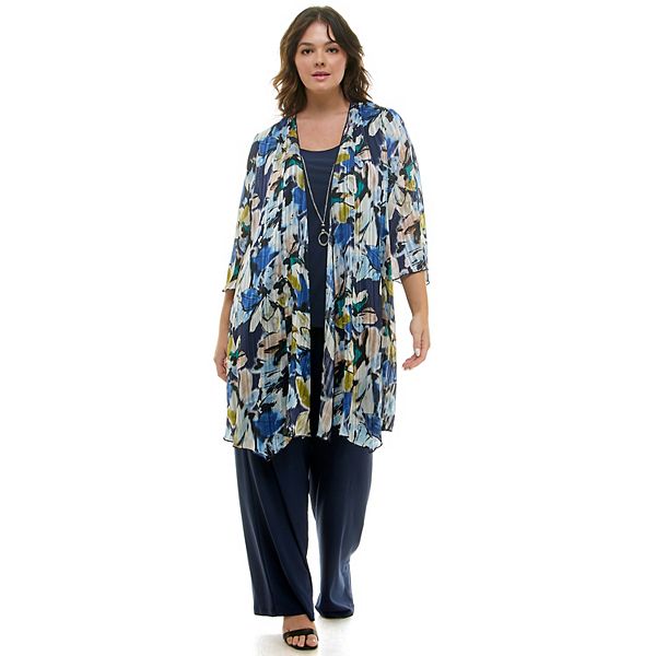 Комплект Plus size: кимоно-кардиган, топ и брюки Luxology, Navy Blue Olive
Комплект Plus size: кимоно-кардиган, топ и брюки Luxology, Navy Blue Olive
