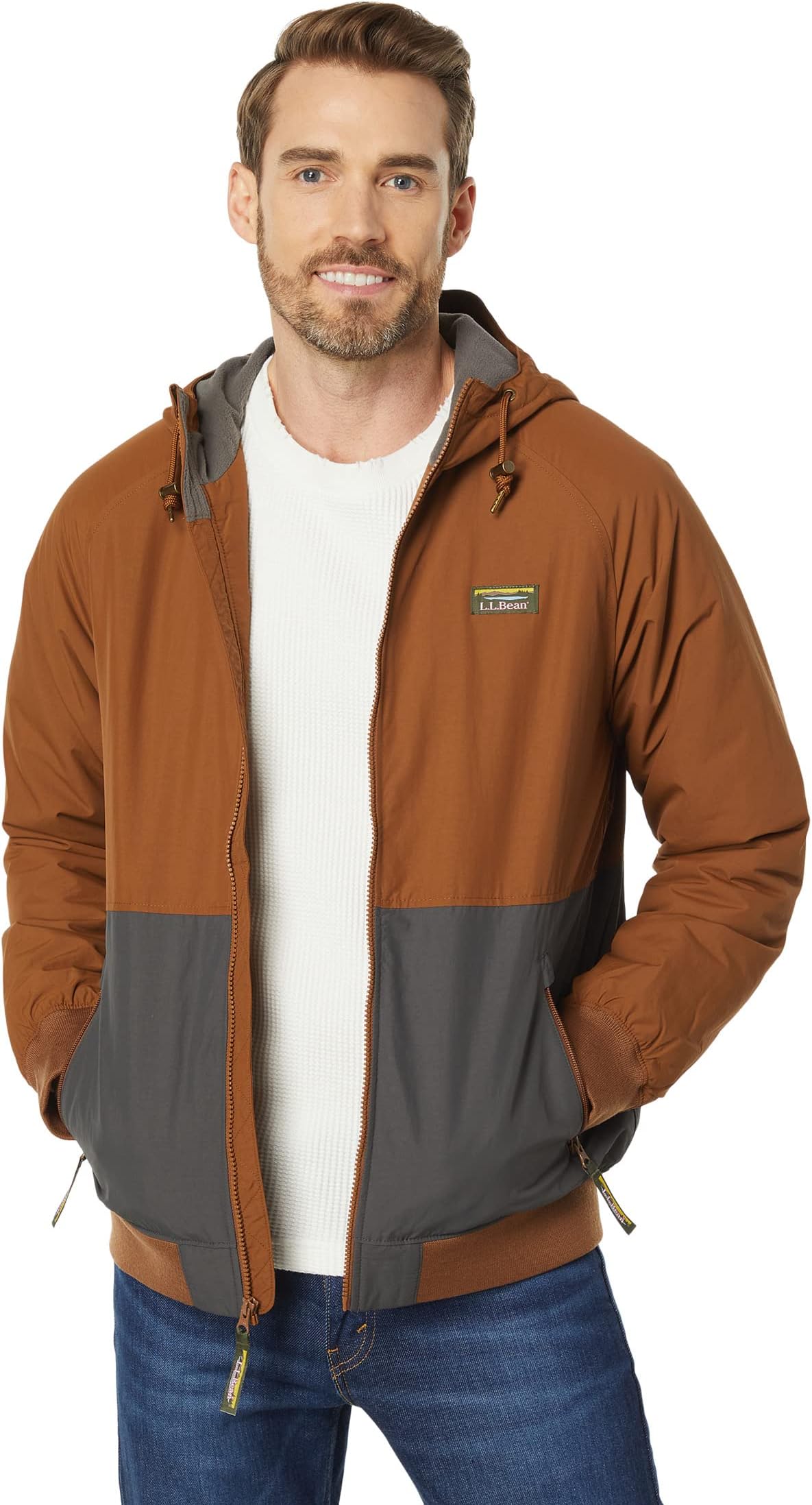 Мужская утепленная толстовка-бомбер с цветными блоками L.L.Bean, Hazelnut/Alloy Gray
Мужская утепленная толстовка-бомбер с цветными блоками L.L.Bean, Hazelnut/Alloy Gray