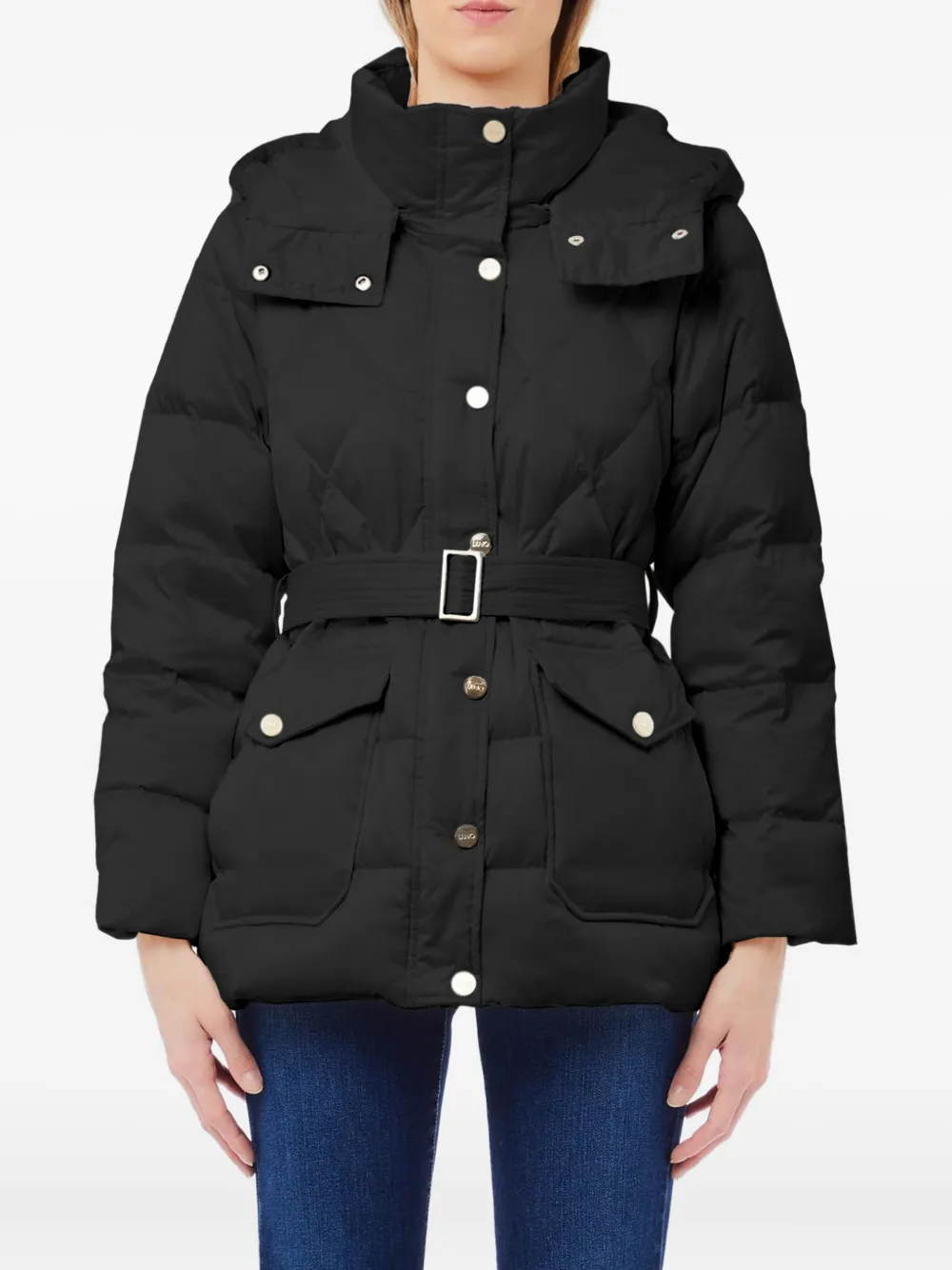 Стеганая пуховая куртка с поясом Liu Jo, черный
Стеганая пуховая куртка с поясом Liu Jo, черный