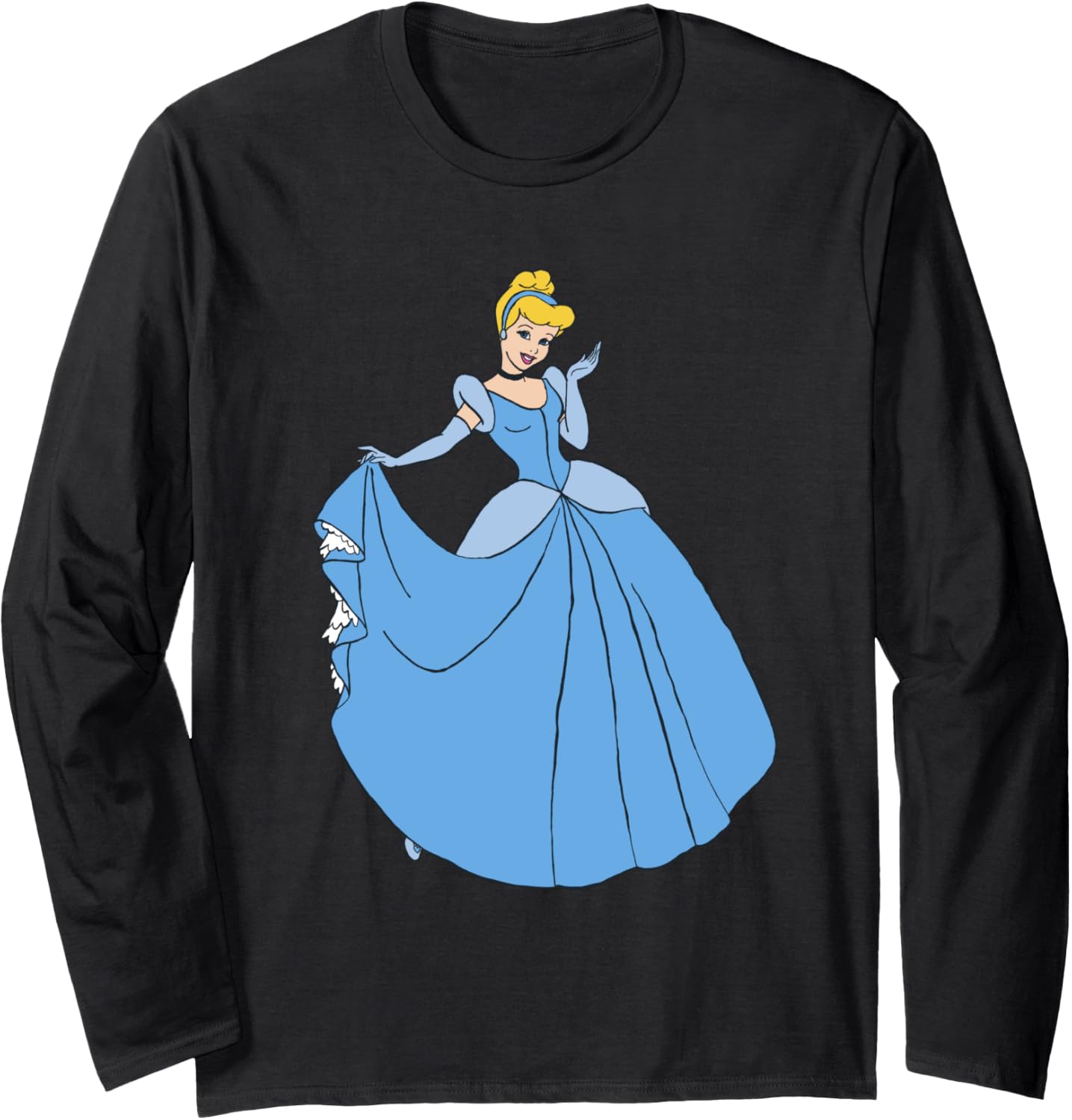 Классическая футболка с длинными рукавами в стиле бального платья Золушки от Disney, черная
Классическая футболка с длинными рукавами в стиле бального платья Золушки от Disney, черная