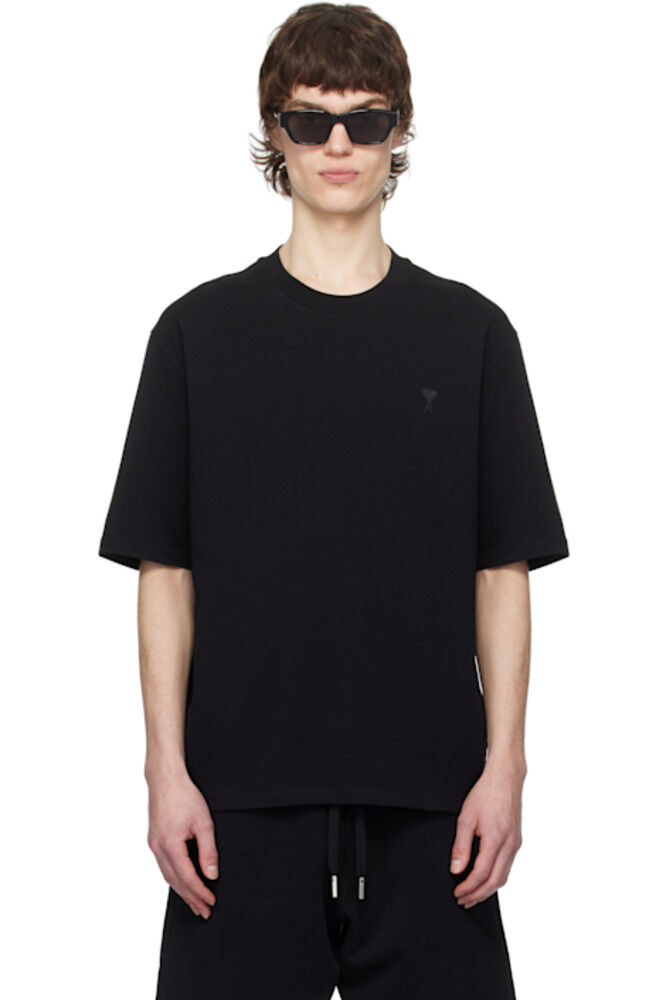 Черная хлопковая футболка в тон Ami de Coeur AMI Paris
Черная хлопковая футболка в тон Ami de Coeur AMI Paris