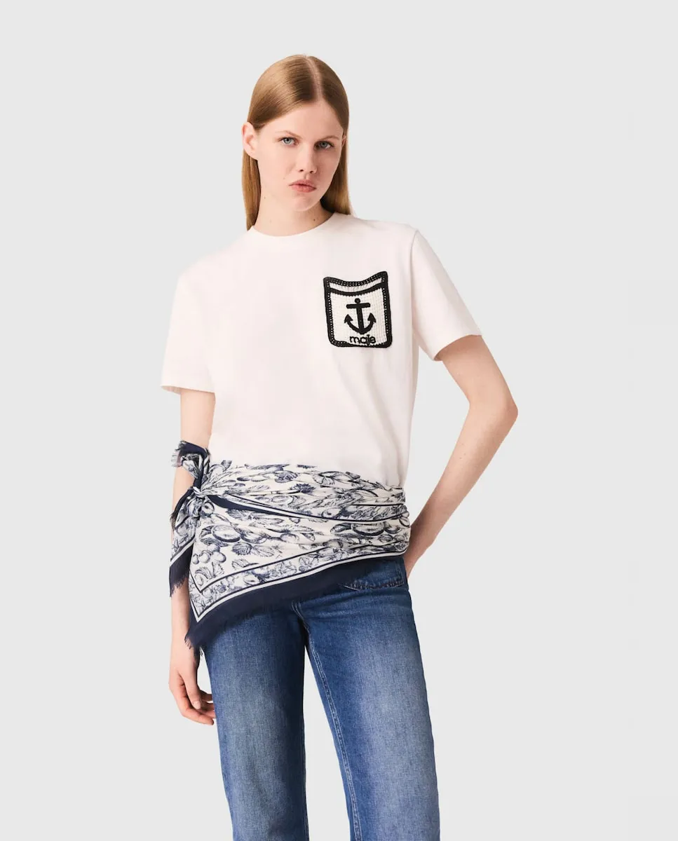 Женская футболка с вышитым карманом Maje, белый
Женская футболка с вышитым карманом Maje, белый