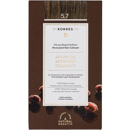 Краска с аргановым маслом, без аммиака, краска для волос, шоколадно-коричневый, светлый 5,7, 100 % покрытие седых волос, веганский вариант., Korres
Краска с аргановым маслом, без аммиака, краска для волос, шоколадно-коричневый, светлый 5,7, 100 % покрытие седых волос, веганский вариант., Korres