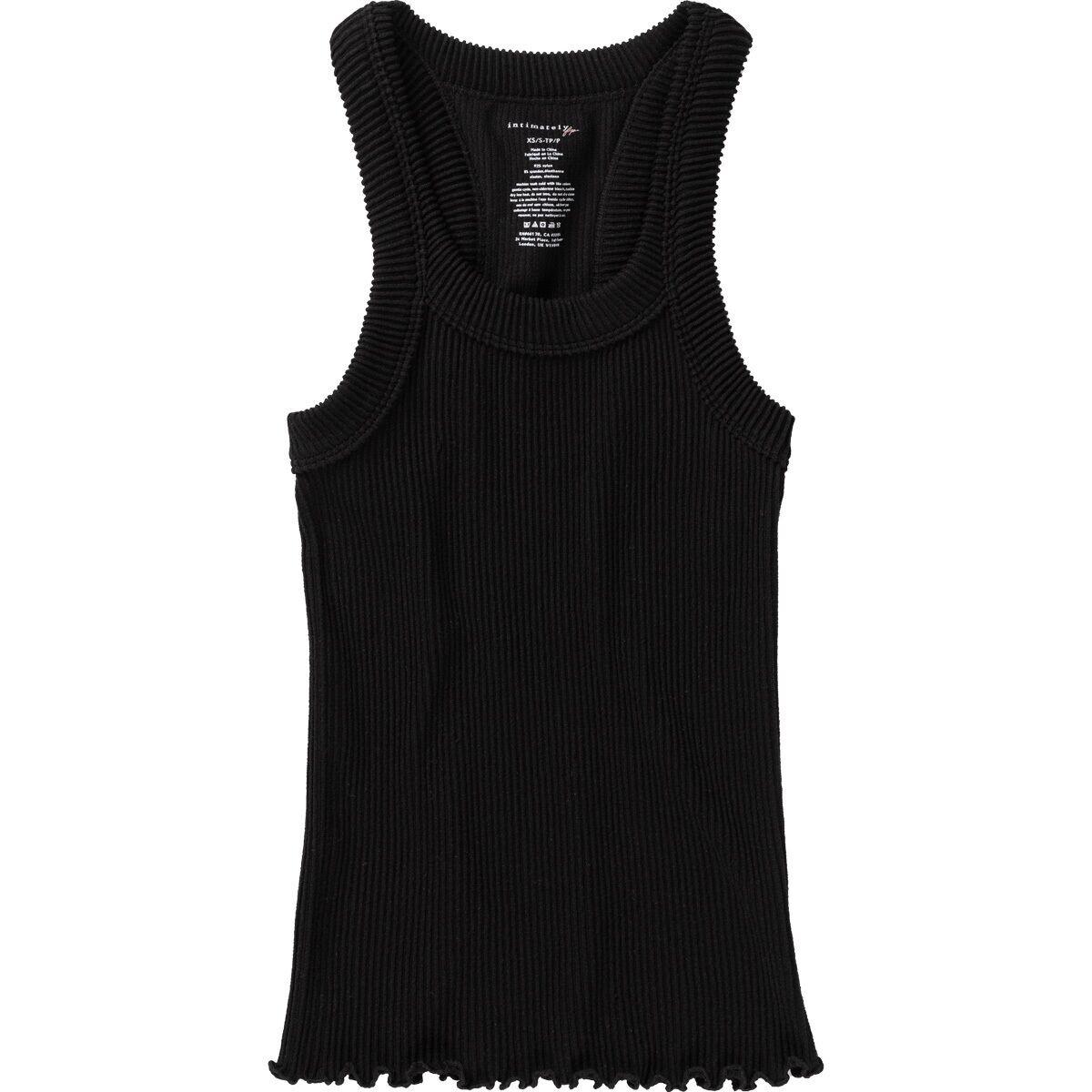 Бесшовная майка в рубчик Free People, черный
Бесшовная майка в рубчик Free People, черный