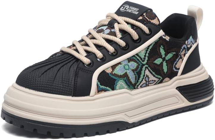 Кроссовки на платформе с цветочной вышивкой, повседневные шнурованные туфли, дизайн с носком-шеллом и массивной подошвой Generic, черный
Кроссовки на платформе с цветочной вышивкой, повседневные шнурованные туфли, дизайн с носком-шеллом и массивной подошвой Generic, черный