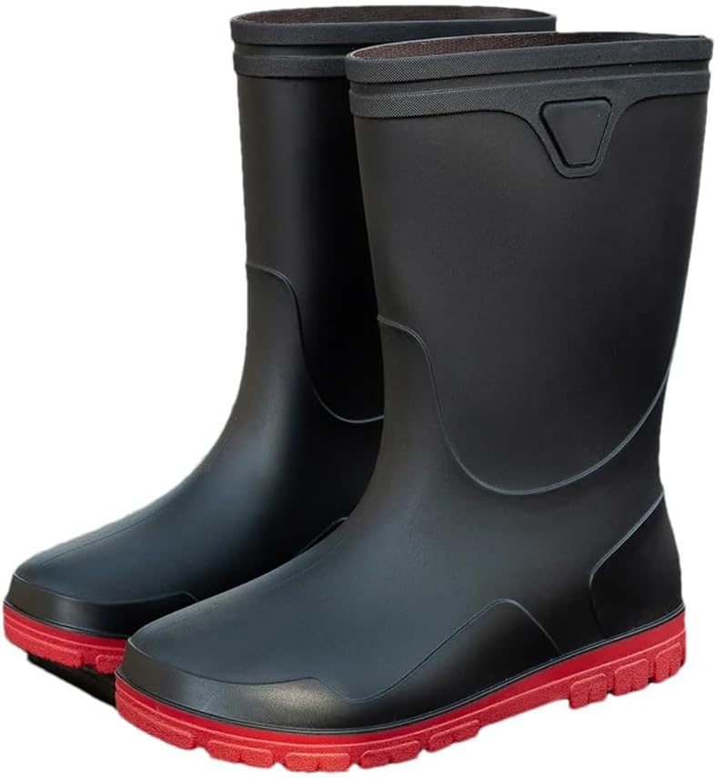 Мужские высокие дождевые сапоги Wjnvfioo Fashion, водонепроницаемые защитные сапоги однотонного цвета, мужские резиновые сапоги, черный/красный
Мужские высокие дождевые сапоги Wjnvfioo Fashion, водонепроницаемые защитные сапоги однотонного цвета, мужские резиновые сапоги, черный/красный