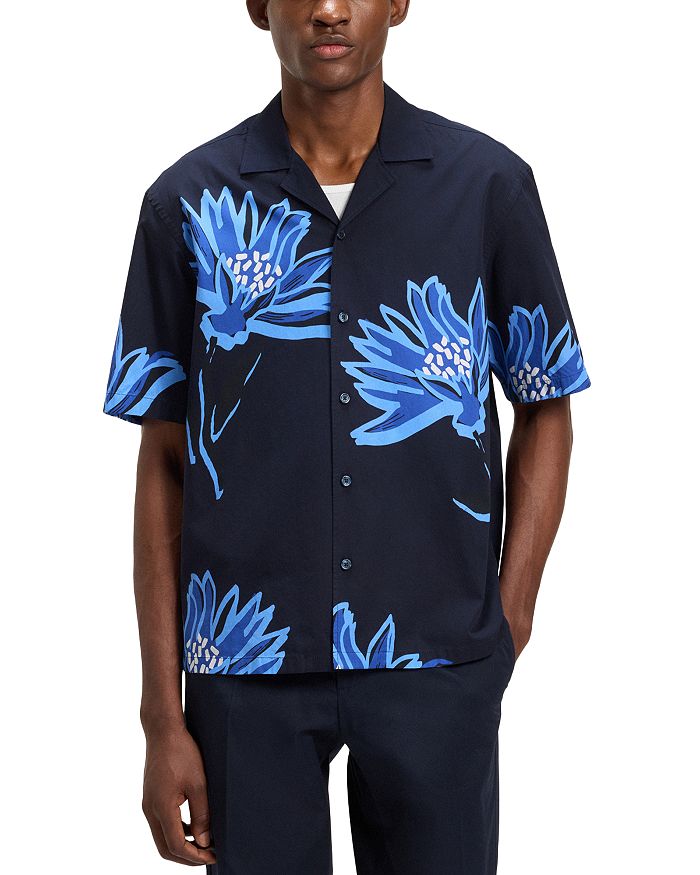 C-Lars Рубашка с коротким рукавом в цветочном принте BOSS, синий
C-Lars Рубашка с коротким рукавом в цветочном принте BOSS, синий