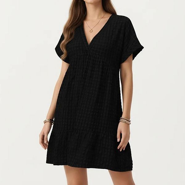 Мини-платье с v-образным вырезом и ярусами в клетку Anna-Kaci, Black
Мини-платье с v-образным вырезом и ярусами в клетку Anna-Kaci, Black