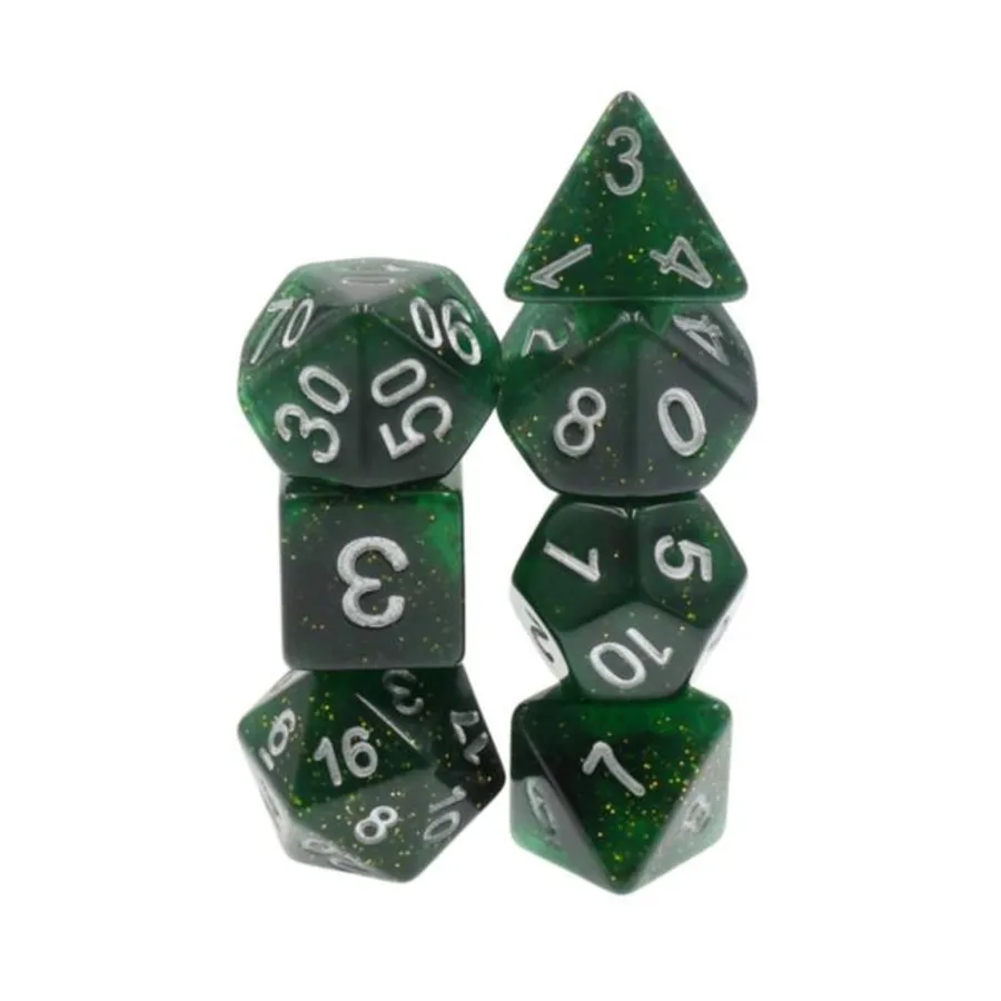 Набор Poly — галактический зеленый с серебром (7), Dice Sets - Resin/Acrylic - Blue, Green, & Purple (Foam Brain Games)
Набор Poly — галактический зеленый с серебром (7), Dice Sets - Resin/Acrylic - Blue, Green, & Purple (Foam Brain Games)