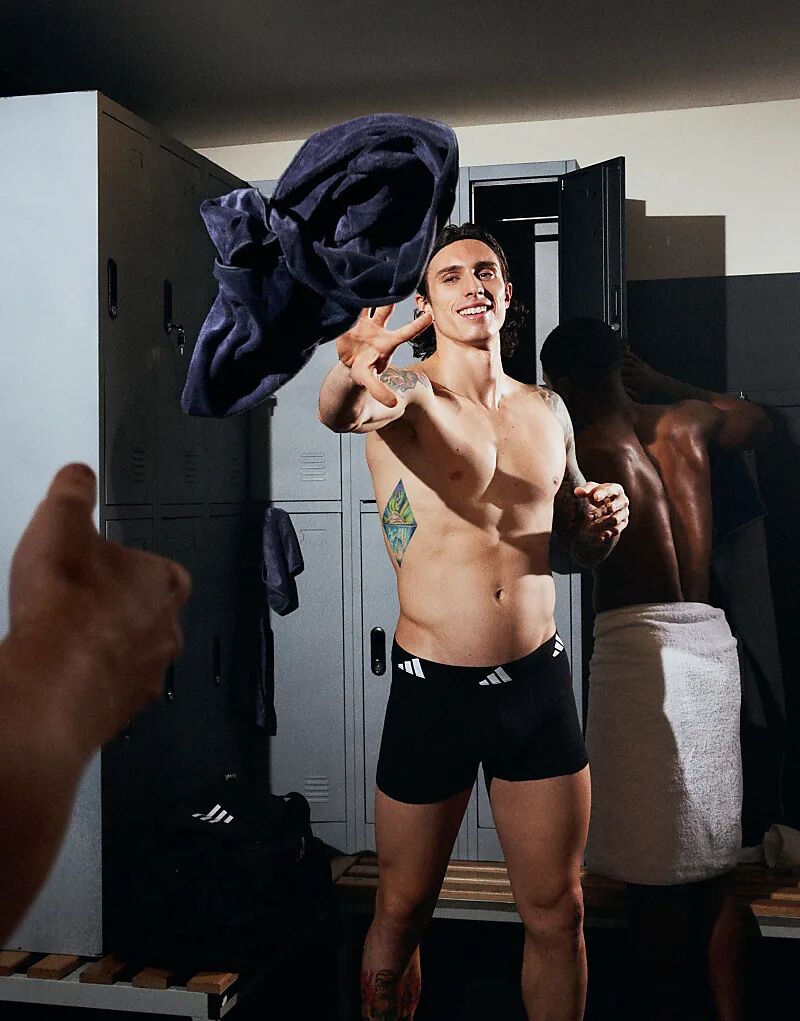 Комплект из 3 спортивных трусов Adidas Active Flex из хлопка черного цвета
Комплект из 3 спортивных трусов Adidas Active Flex из хлопка черного цвета