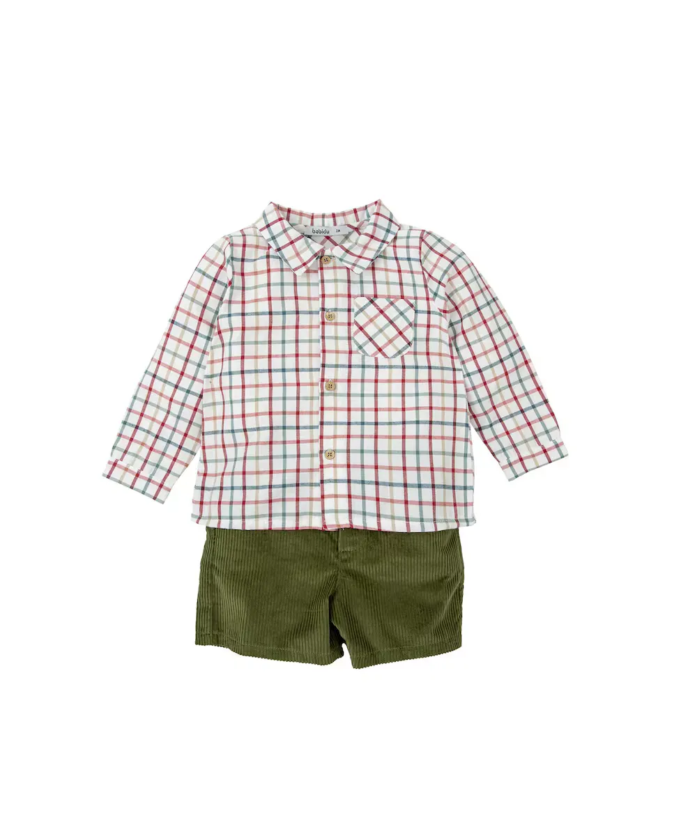 Комплект из клетчатой рубашки и шорт для мальчика BABIDÚ, зеленый
Комплект из клетчатой рубашки и шорт для мальчика BABIDÚ, зеленый