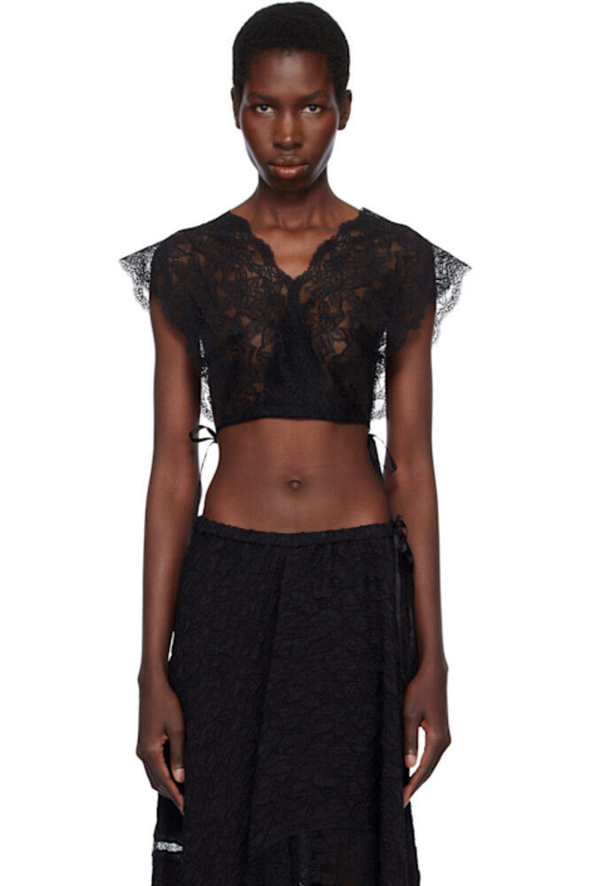 Черный кружевной укороченный топ Dries Van Noten
Черный кружевной укороченный топ Dries Van Noten