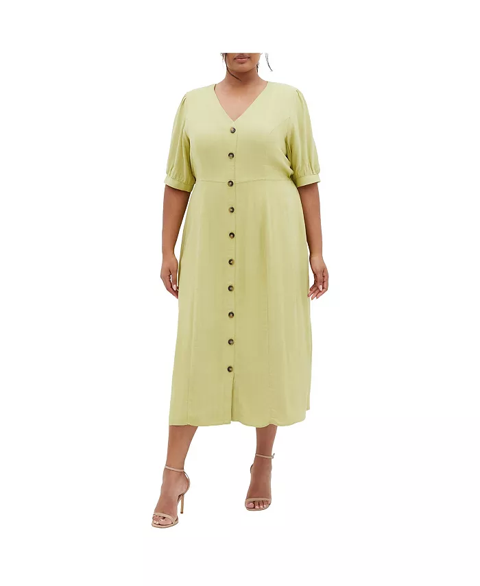 Платье Charli больших размеров CITY CHIC, зеленый 
Платье Charli больших размеров CITY CHIC, зеленый