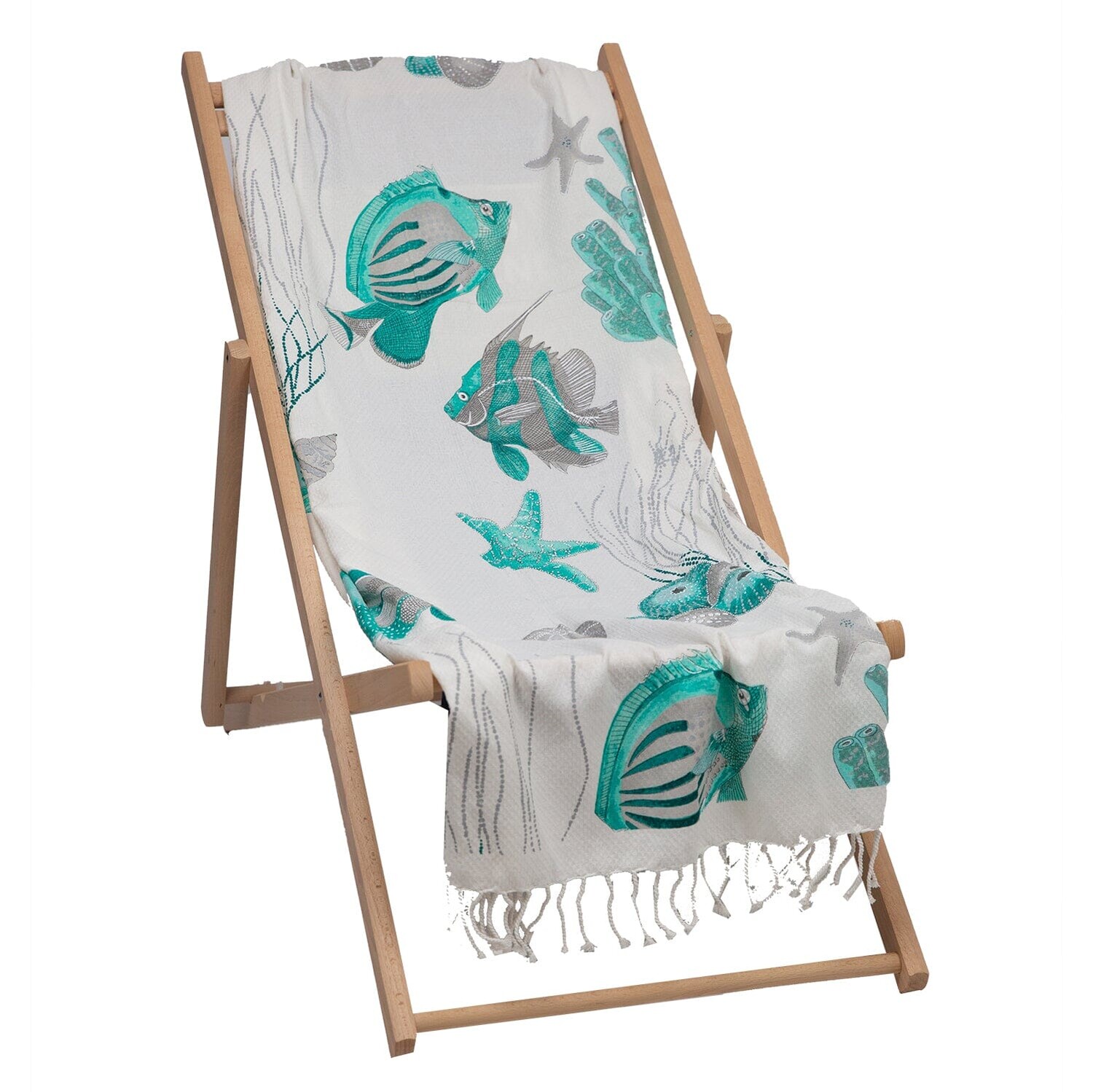 Пляжное полотенце Fouta из хлопка с принтом - Caraibes Marinette Saint-Tropez, цвет Turchese
Пляжное полотенце Fouta из хлопка с принтом - Caraibes Marinette Saint-Tropez, цвет Turchese