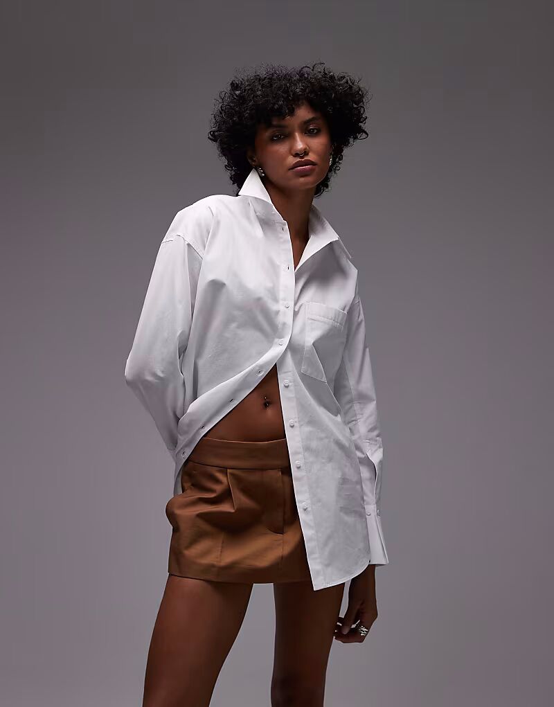 Рубашка оверсайз Topshop белого цвета
Рубашка оверсайз Topshop белого цвета