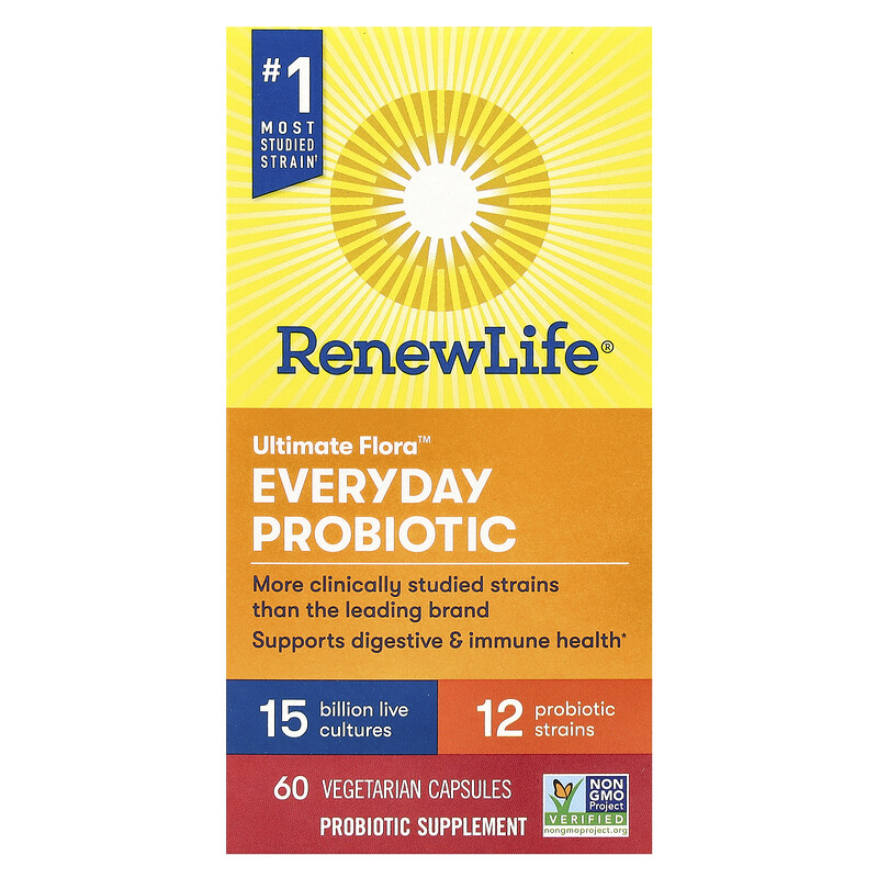 Renew Life, Ultimate Flora, ежедневный пробиотик, 15 млрд КОЕ, 60 вегетарианских капсул
Renew Life, Ultimate Flora, ежедневный пробиотик, 15 млрд КОЕ, 60 вегетарианских капсул