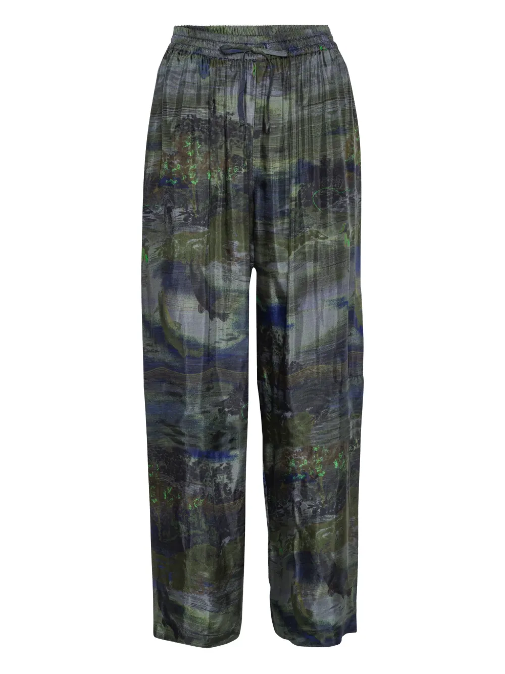 Прямые брюки с кулиской и принтом Henrik Vibskov, зеленый
Прямые брюки с кулиской и принтом Henrik Vibskov, зеленый