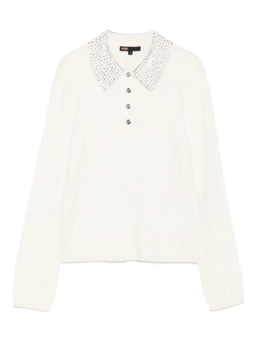 Поло-топ с украшенным воротником Maje, белый
Поло-топ с украшенным воротником Maje, белый