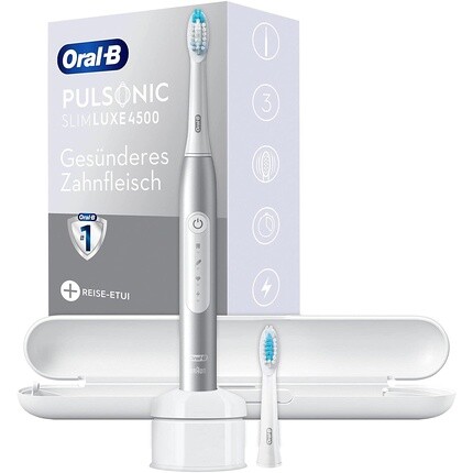 Электрическая звуковая зубная щетка Oral-B Pulsonic Slim Luxe 4500 с 3 режимами чистки и дорожным футляром Platinum, Oral B
Электрическая звуковая зубная щетка Oral-B Pulsonic Slim Luxe 4500 с 3 режимами чистки и дорожным футляром Platinum, Oral B