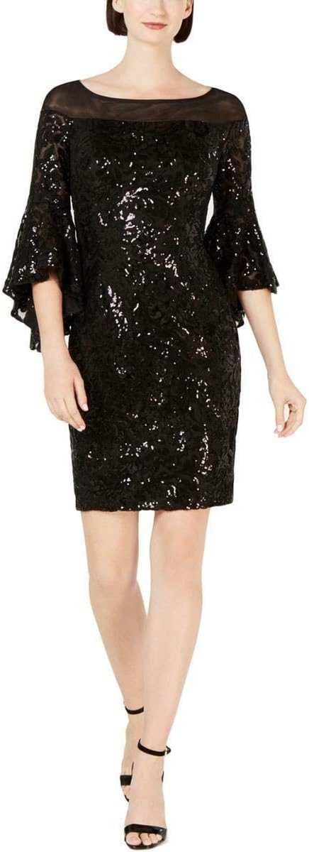 Женское платье-футляр Calvin Klein с пайетками, вырезом-иллюзией и ниспадающими рукавами-колокольчиками, Black
Женское платье-футляр Calvin Klein с пайетками, вырезом-иллюзией и ниспадающими рукавами-колокольчиками, Black