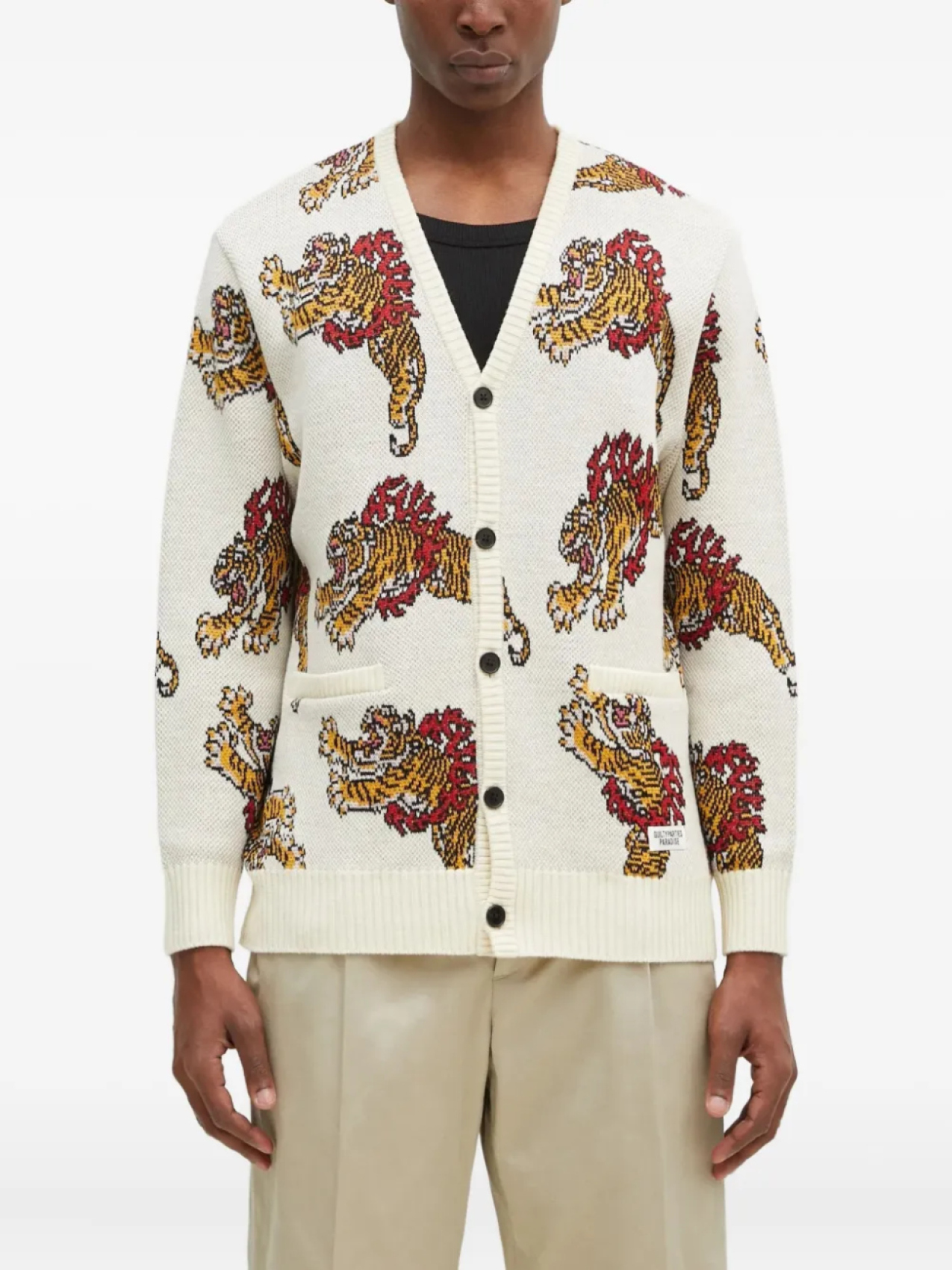 Кардиган с тигровым узором WACKO MARIA x Tim Lehi, нейтральный
Кардиган с тигровым узором WACKO MARIA x Tim Lehi, нейтральный