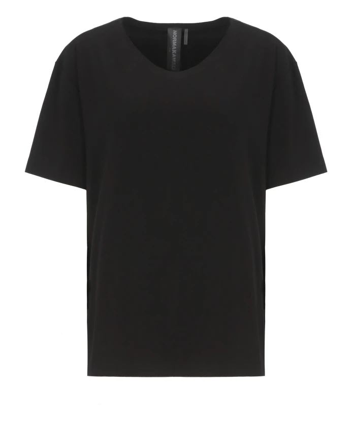 Топ с круглым вырезом Norma Kamali, черный
Топ с круглым вырезом Norma Kamali, черный