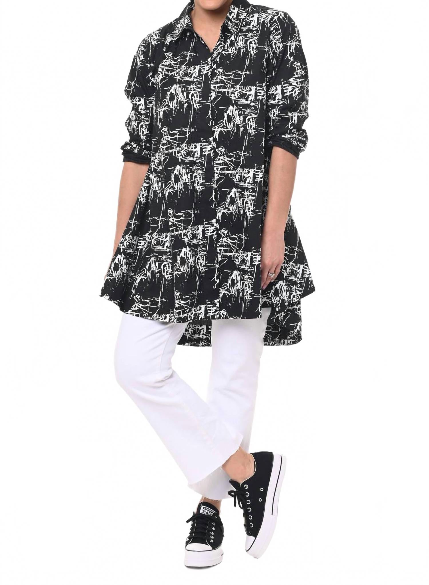 Длинная рубашка на пуговицах Newport с черной гравировкой Tulip Clothing
Длинная рубашка на пуговицах Newport с черной гравировкой Tulip Clothing