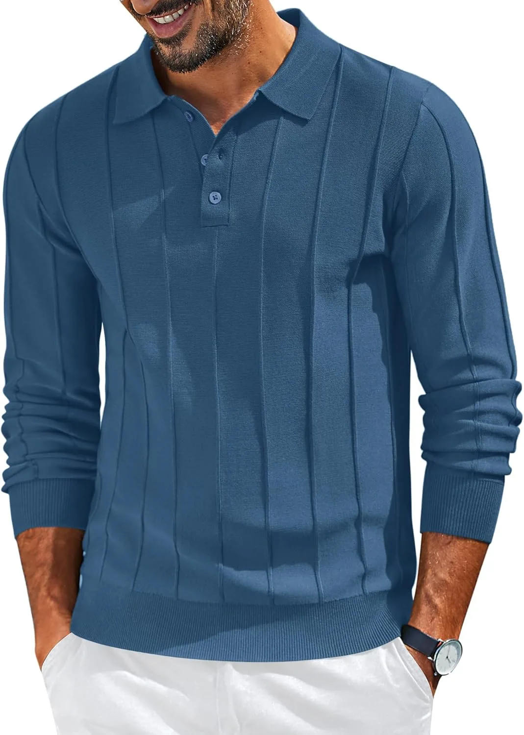 COOFANDY мужской вязаный поло свитер с длинным рукавом
COOFANDY мужской вязаный поло свитер с длинным рукавом