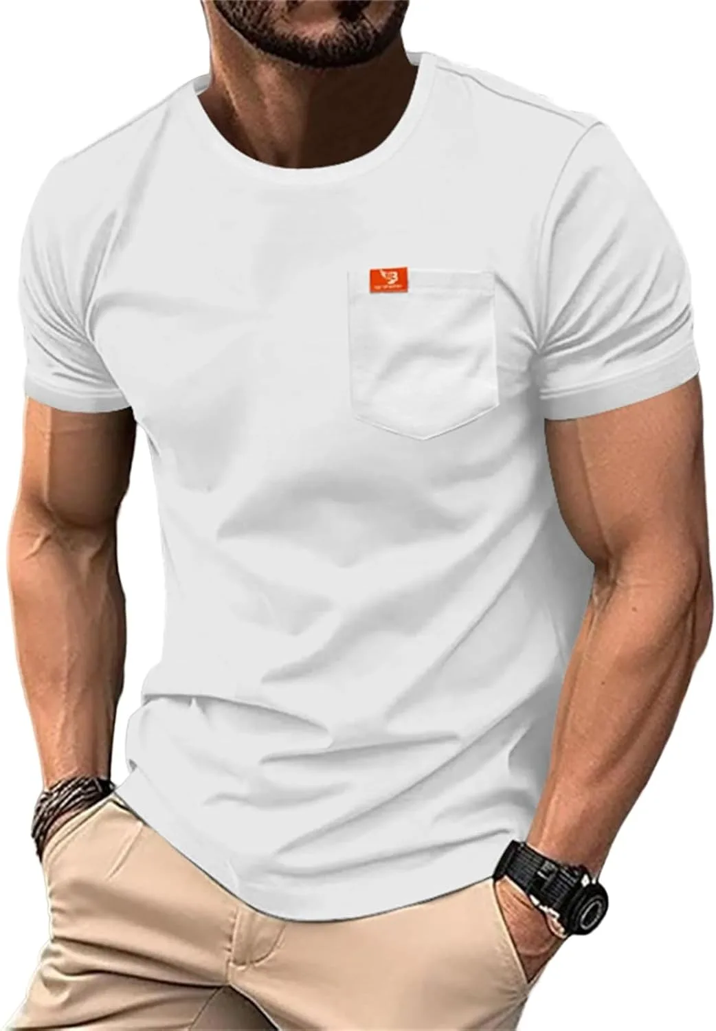 Мужская футболка с коротким рукавом Soft T-Shirt Casual, однотонная, с карманом KGKQHKQ
Мужская футболка с коротким рукавом Soft T-Shirt Casual, однотонная, с карманом KGKQHKQ