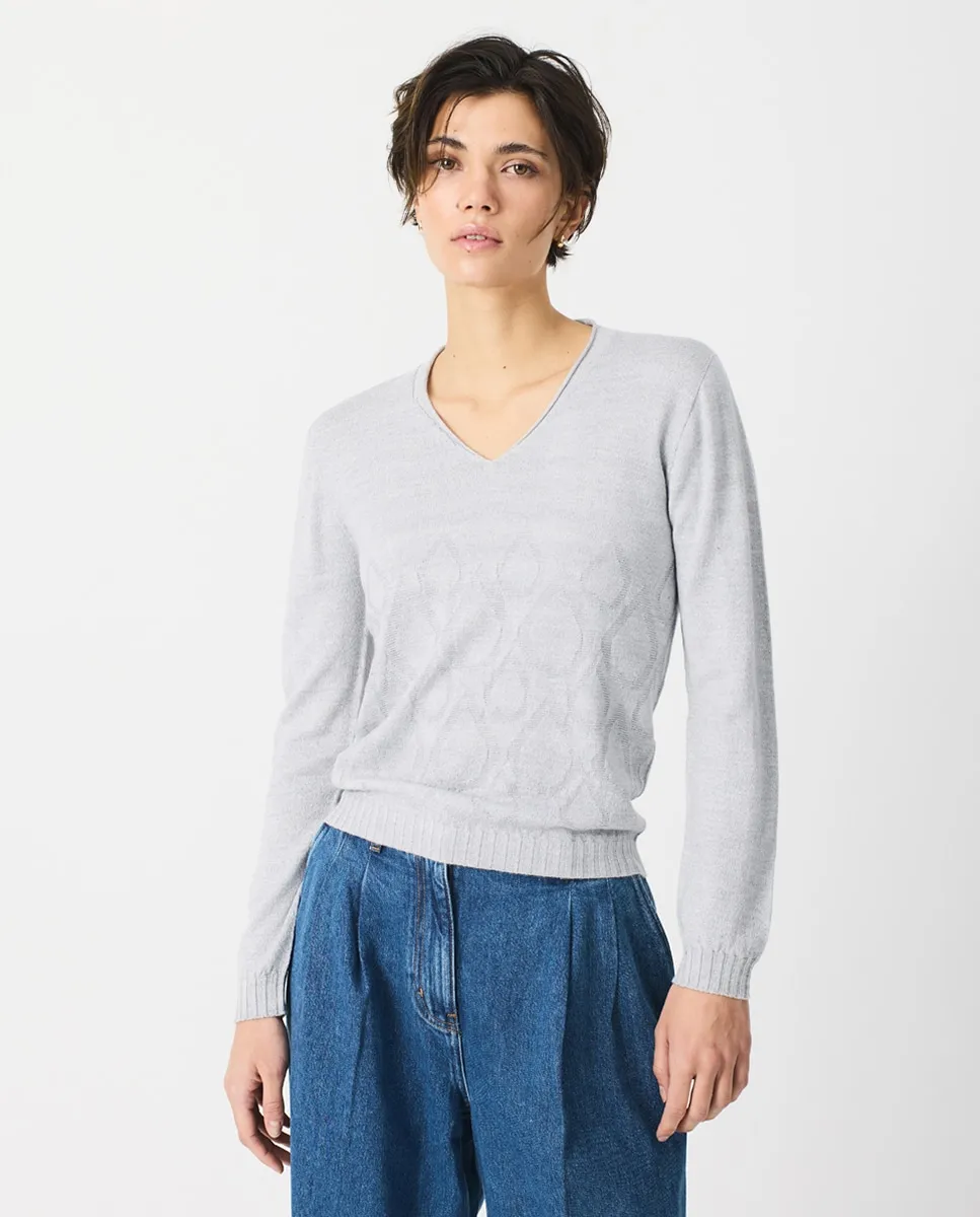 Женский джемпер с V-образным вырезом и декоративной отделкой спереди Escorpion, серый
Женский джемпер с V-образным вырезом и декоративной отделкой спереди Escorpion, серый