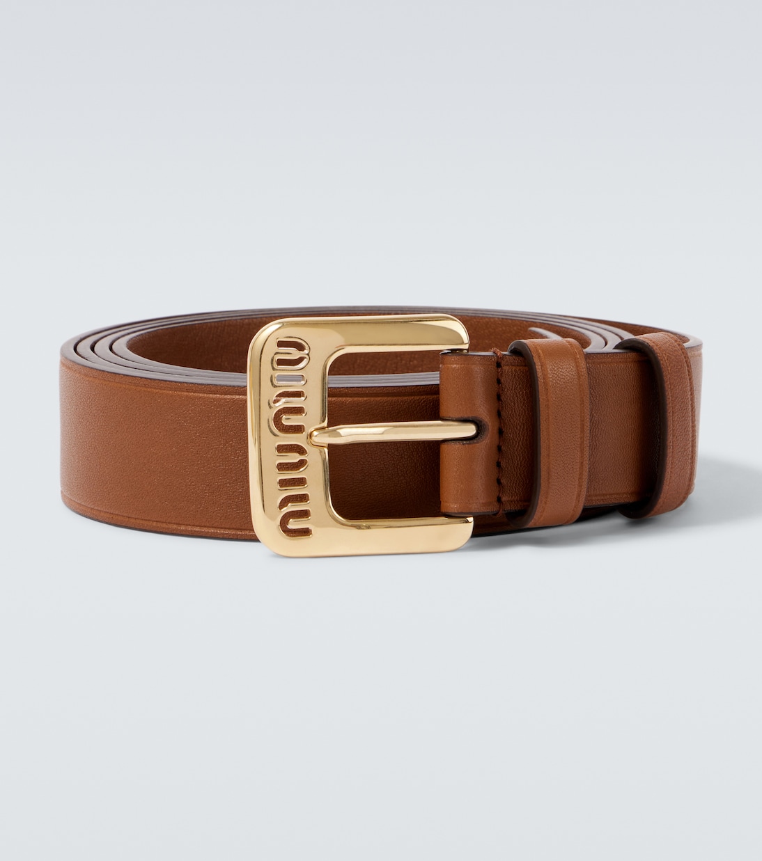 Кожаный ремень с логотипом Miu Miu, Rovere 
Кожаный ремень с логотипом Miu Miu, Rovere