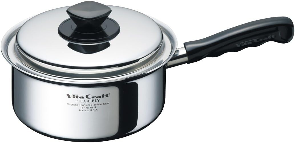 Одноручная кастрюля Vitacraft 6114, совместима с индукционной индукцией, нержавеющая сталь, крышка в комплекте, шестигранник, сделано в США, 0,6 галлона (1,9 л), серебристый Vita Craft, Sliver 
Одноручная кастрюля Vitacraft 6114, совместима с индукционной индукцией, нержавеющая сталь, крышка в комплекте, шестигранник, сделано в США, 0,6 галлона (1,9 л), серебристый Vita Craft, Sliver